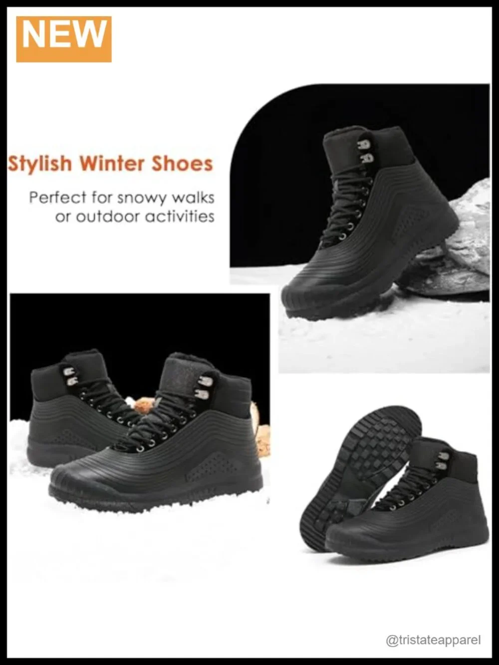 Insulated Waterproof Fur Lined Snow Boots Non Slip Lightweight Winter Shoes